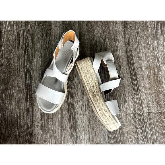 GUC Franco Sarto Tabatha Gray Espadrille Platform Wedge Sandal Size 7.5 Summer - Picture 7 of 9